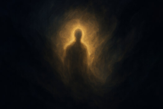 Representation of unseen jinn realm with light and shadow
